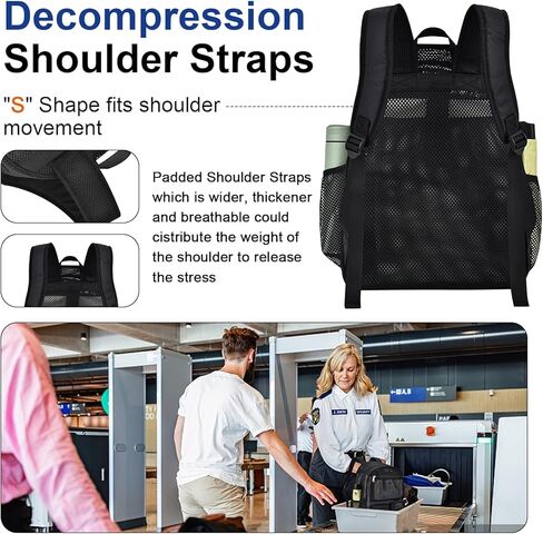 حقيبة ظهر للشبكة للمدرسة ، مع مقصورة كمبيوتر محمول داخلية ، وحقبة كتب شبه شفافة مع بنجي وأشرطة مبطنة للشاطئ ، والسباحة ، والرياضة ، والعمل ، والسفر الأسود in Kuwait