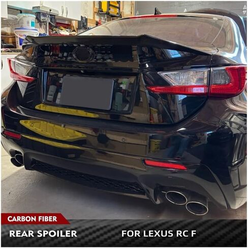 المفسد الخلفي المفسد متوافق مع لكزس RCF RC F 2015-2018 الخارجي تقليم السيارة سباقات الجذع الخلفية المفسد الكربون in Kuwait