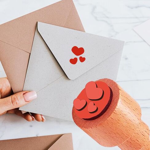 AHANDMAKER 5 Styles Patterns Wooden Rubber Stamp Small Mini Stamp Star, Heart, Claw Round Rubber Stamp for DIY Making Scrapbooking Card Stamping Crafting in Saudi Arabia