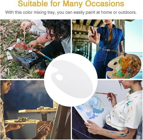 Artibetter 1Pc Acrylic Painting Mixing Tray Artist Palette Handheld Acrylic Pigment Tray for Oil Watercolor for Artists Beginners Easy Clean Durable in Saudi Arabia