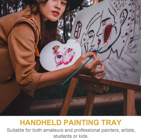 Artibetter 1Pc Acrylic Painting Mixing Tray Artist Palette Handheld Acrylic Pigment Tray for Oil Watercolor for Artists Beginners Easy Clean Durable in Saudi Arabia