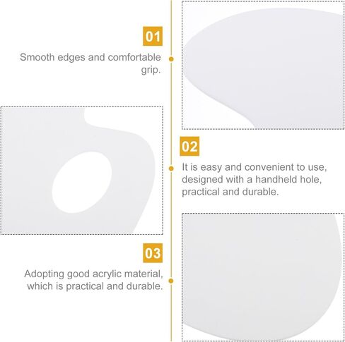 Artibetter 1Pc Acrylic Painting Mixing Tray Artist Palette Handheld Acrylic Pigment Tray for Oil Watercolor for Artists Beginners Easy Clean Durable in Saudi Arabia