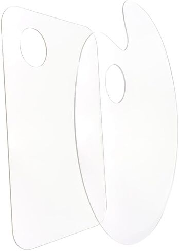 STOBOK 2Pcs Acrylic Color Mixing Plate Paint Tray with Thumb for DIY Painting Art Supplies for Watercolor and Crafts Portable and Durable Mixing Trays in Saudi Arabia