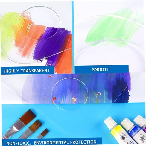 STOBOK 2Pcs Acrylic Color Mixing Plate Paint Tray with Thumb for DIY Painting Art Supplies for Watercolor and Crafts Portable and Durable Mixing Trays in Saudi Arabia