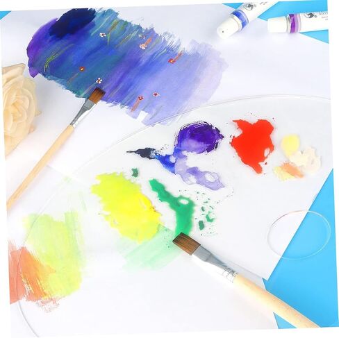 STOBOK 2Pcs Acrylic Color Mixing Plate Paint Tray with Thumb for DIY Painting Art Supplies for Watercolor and Crafts Portable and Durable Mixing Trays in Saudi Arabia