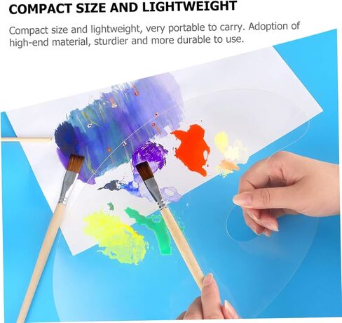STOBOK 2Pcs Acrylic Color Mixing Plate Paint Tray with Thumb for DIY Painting Art Supplies for Watercolor and Crafts Portable and Durable Mixing Trays in Saudi Arabia