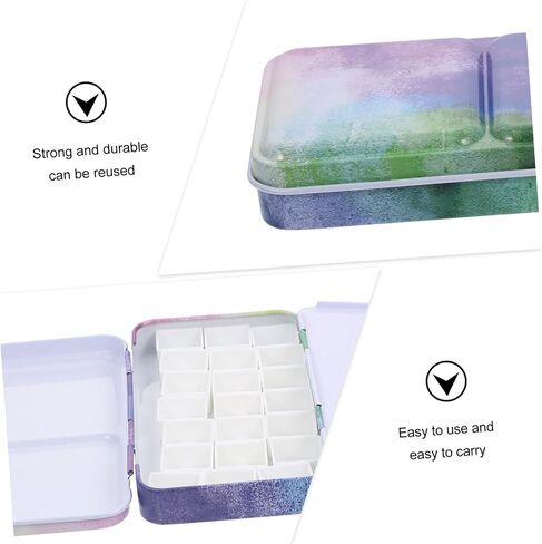 1 Set Art Paint Box Compartment Watercolor Palette Tray Portable DIY Art Mixing Tray for Watercolor Pigments for Artists Students in Saudi Arabia