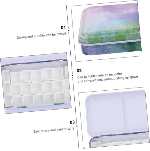 1 Set Art Paint Box Compartment Watercolor Palette Tray Portable DIY Art Mixing Tray for Watercolor Pigments for Artists Students in Saudi Arabia