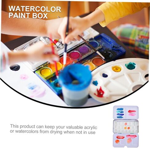 1 Set Art Paint Box Compartment Watercolor Palette Tray Portable DIY Art Mixing Tray for Watercolor Pigments for Artists Students in Saudi Arabia