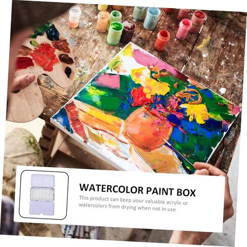 1 Set Art Paint Box Compartment Watercolor Palette Tray Portable DIY Art Mixing Tray for Watercolor Pigments for Artists Students in Saudi Arabia