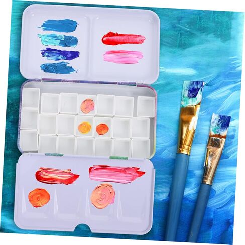 1 Set Art Paint Box Compartment Watercolor Palette Tray Portable DIY Art Mixing Tray for Watercolor Pigments for Artists Students in Saudi Arabia