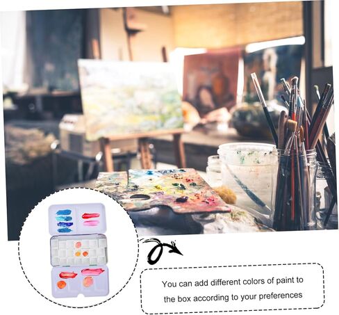1 Set Art Paint Box Compartment Watercolor Palette Tray Portable DIY Art Mixing Tray for Watercolor Pigments for Artists Students in Saudi Arabia