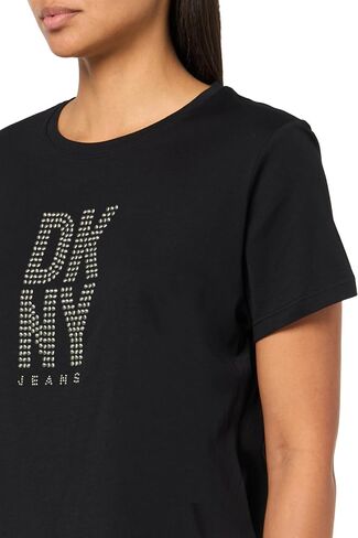 DKNY Women's Short Sleeve V-Neck Mesh Ruched Knit Top in Saudi Arabia