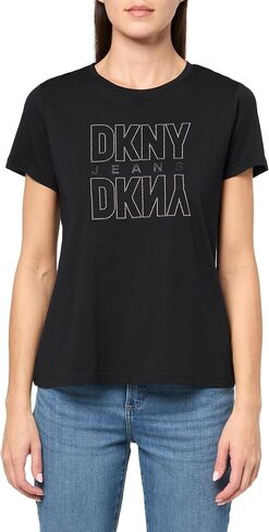 DKNY Women's Short Sleeve V-Neck Mesh Ruched Knit Top in Saudi Arabia