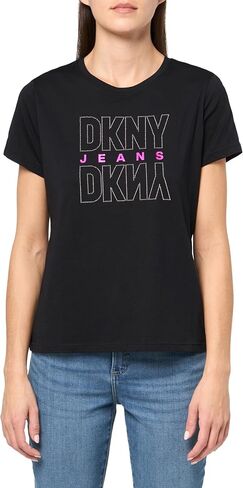 DKNY Women's Short Sleeve V-Neck Mesh Ruched Knit Top in Saudi Arabia
