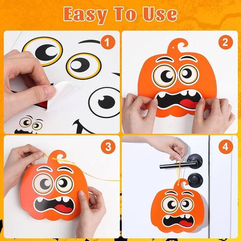 Ccinee 48pcs Halloween Halloween Face Face Craft Set ، ملصقات الوجه اللاصقة ذاتية للملصقات للأطفال DIY DIPKIN HALDEEN HARDEEN FAR in Saudi Arabia
