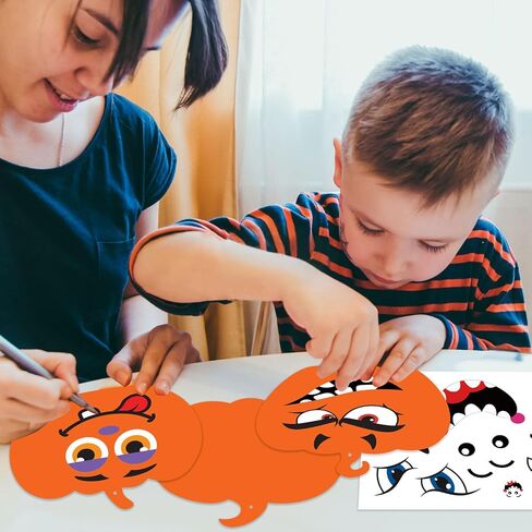 Ccinee 48pcs Halloween Halloween Face Face Craft Set ، ملصقات الوجه اللاصقة ذاتية للملصقات للأطفال DIY DIPKIN HALDEEN HARDEEN FAR in Saudi Arabia