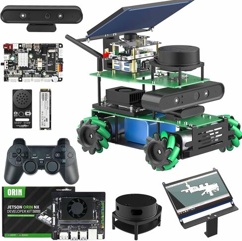 مجموعة Yahboom ROS الروبوتية لـ Jetson Nano Raspberry Pi Orin Nano Orin NX برنامج تعلم البرمجة الإلكترونية التحكم الصوتي التفاعلي AIM8 شاشة لمس رادارية in Kuwait