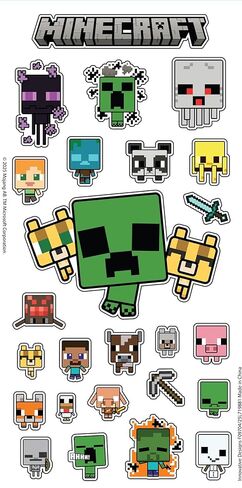 Minecraft Stickers and Tattoos Party Favors Bundle - 50 Video Game Temporary Tattoos and 150 Video Game Stickers for Kids, Boys, Girls | Minecraft Party Favors Set in Saudi Arabia