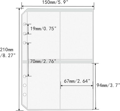 12pcs A5 Binder Mobicets Frosted PVC Card حامل أعلى تحميل الأكمام الضوئية 6 ثقوب أكياس الوثيقة الوثيقة لثلاثي Photocard Binder (A5 Frosted) in Kuwait