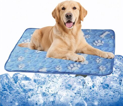 حصيرة كبيرة تبريد الكلاب 27.56x21.65 بوصة - وسادة تبريد ذاتية للسلالات الكبيرة ، وسادة تبريد الحيوانات الأليفة المحمولة للاستخدام في الهواء in Kuwait