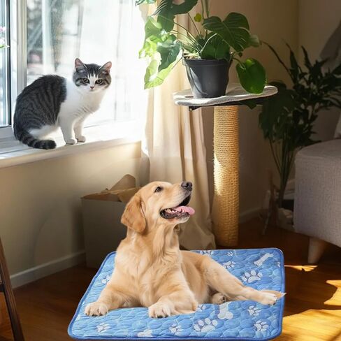 حصيرة كبيرة تبريد الكلاب 27.56x21.65 بوصة - وسادة تبريد ذاتية للسلالات الكبيرة ، وسادة تبريد الحيوانات الأليفة المحمولة للاستخدام في الهواء in Kuwait