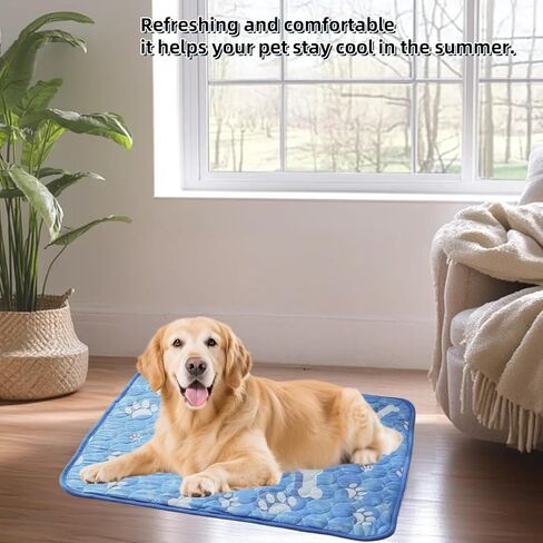 حصيرة كبيرة تبريد الكلاب 27.56x21.65 بوصة - وسادة تبريد ذاتية للسلالات الكبيرة ، وسادة تبريد الحيوانات الأليفة المحمولة للاستخدام في الهواء in Kuwait