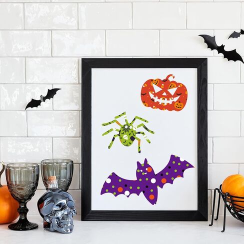 Adurself 24 Sheets Fall & Halloween Pattern Paper - 12 × 12in ، سجل القصاصات على الوجهين ، ورقة شبح Ghost Bat Spider Web Pumpkin Leaft Craft For Card Photo Abrum Journal DIY Craft in Saudi Arabia