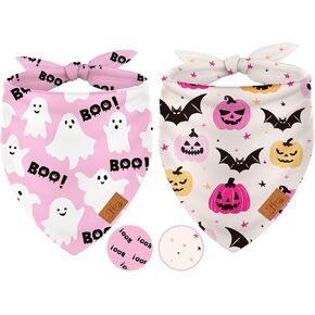 2pcs هالوين الكلب bandanas ghost pumpkin bat triangle pet وشاح قابلة للتعديل جرو العناق in Kuwait