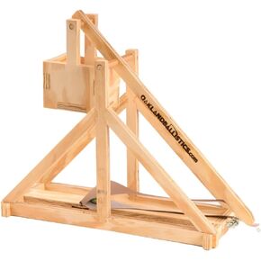 Wood Trebuchet kit for 12 and up, Fully Adjustable, launches 30+ ft. Made in America, Updated Design for 2025 in Saudi Arabia