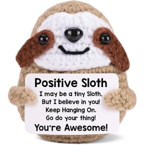 Positive Emotional Support Crochet Sloth Gifts for Coworkers Friends Family, Inspirational Cheer Up Gifts for Women Men, Mini Handmade Crochet Sloth with Positive Card, Christmas Birthday Gift in Saudi Arabia