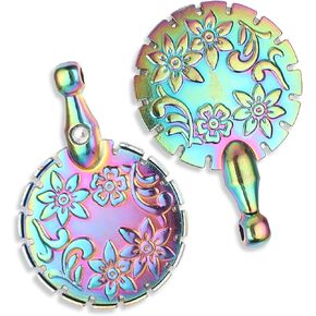 2 PCS Yarn Cutter Pendants Thread Cutter Pendants, Vintage Metal Yarn Cutters Thread Snips Round Floral Design Craft Cutting Tools Sewing Scissors for DIY Sewing and Knitting (Dazzle Color) in Saudi Arabia