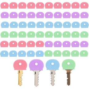 60PCS Key Covers Caps, 4 Colors Silicone Cute Key Caps for House Keys in Kuwait