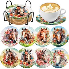Coffee Diamond Art Coasters Kit, 8 Pcs Retro Diamond Painting Coaster with Holder and Cork Base, DIY Art Crafts Kits for Adults Beginners Coffee Lovers Home Café Table Decor in Saudi Arabia