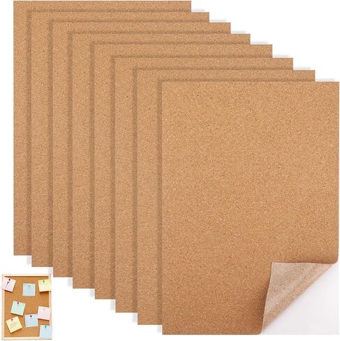 8Pcs Self Adhesive Cork Sheets,Rectangle 11.81x8.27x0.04in Cork Board with Strong Adhesive Backed,1mm Thick A4 Cork Mats Cork Board Squares for Wall Decoration Handmade Crafts Coasters in Saudi Arabia