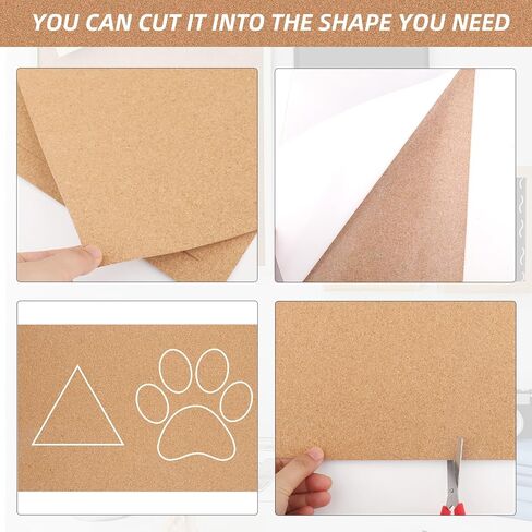 8Pcs Self Adhesive Cork Sheets,Rectangle 11.81x8.27x0.04in Cork Board with Strong Adhesive Backed,1mm Thick A4 Cork Mats Cork Board Squares for Wall Decoration Handmade Crafts Coasters in Saudi Arabia