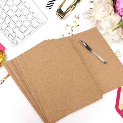 8Pcs Self Adhesive Cork Sheets,Rectangle 11.81x8.27x0.04in Cork Board with Strong Adhesive Backed,1mm Thick A4 Cork Mats Cork Board Squares for Wall Decoration Handmade Crafts Coasters in Saudi Arabia