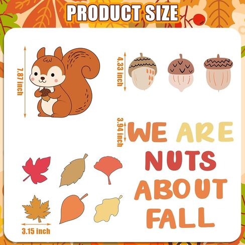 68 Pcs Fall Bulletin Board Set We are Nuts About Fall Cutouts Autumn Party Decoration with Glue Points for DIY Craft School Classroom Blackboard Chalkboard in Saudi Arabia