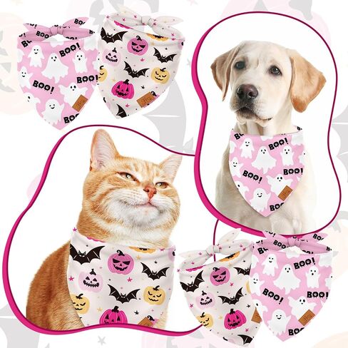 2pcs هالوين الكلب bandanas ghost pumpkin bat triangle pet وشاح قابلة للتعديل جرو العناق in Saudi Arabia
