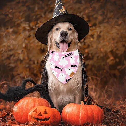 2pcs هالوين الكلب bandanas ghost pumpkin bat triangle pet وشاح قابلة للتعديل جرو العناق in Saudi Arabia