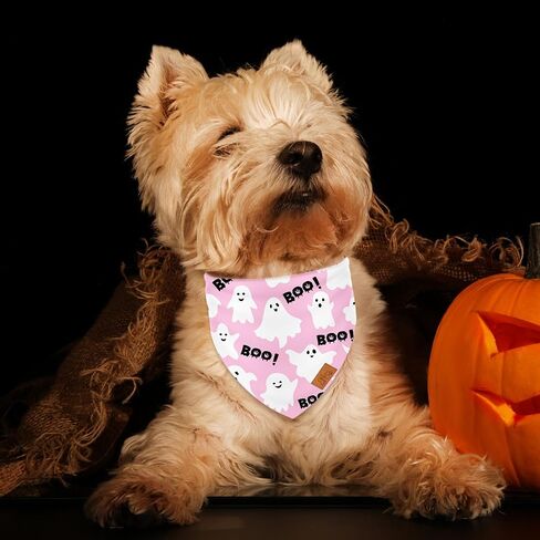 2pcs هالوين الكلب bandanas ghost pumpkin bat triangle pet وشاح قابلة للتعديل جرو العناق in Saudi Arabia