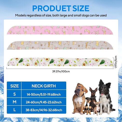 تبريد الكلب Bandanas 3 عبوات - أوشحة الحيوانات الأليفة الفورية القابلة لإعادة الاستخدام لجميع السلالات | ابق هادئًا حتى 8 ساعات | 12+ أنماط أنيقة | لا حاجة للجليد (حجم واحد يناسب أكثر) in Kuwait