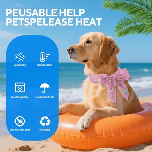تبريد الكلب Bandanas 3 عبوات - أوشحة الحيوانات الأليفة الفورية القابلة لإعادة الاستخدام لجميع السلالات | ابق هادئًا حتى 8 ساعات | 12+ أنماط أنيقة | لا حاجة للجليد (حجم واحد يناسب أكثر) in Kuwait