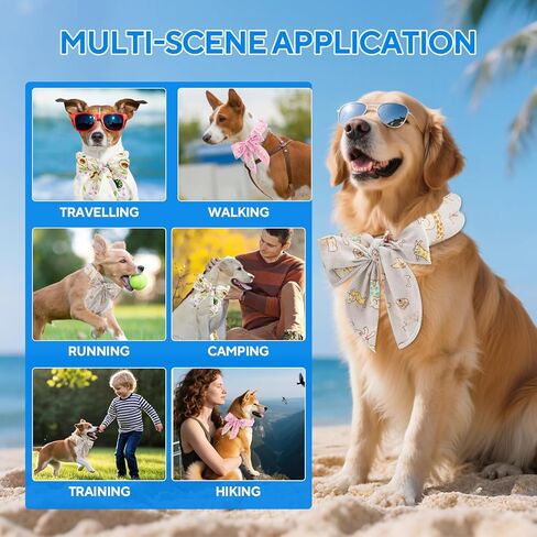 تبريد الكلب Bandanas 3 عبوات - أوشحة الحيوانات الأليفة الفورية القابلة لإعادة الاستخدام لجميع السلالات | ابق هادئًا حتى 8 ساعات | 12+ أنماط أنيقة | لا حاجة للجليد (حجم واحد يناسب أكثر) in Kuwait