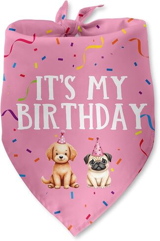 It's My Birthday Dog Bandan Party Supplies Dog Birthday Decorations Photo Prop Pet Scarf Accessories for Small Medium Large Dogs in Saudi Arabia