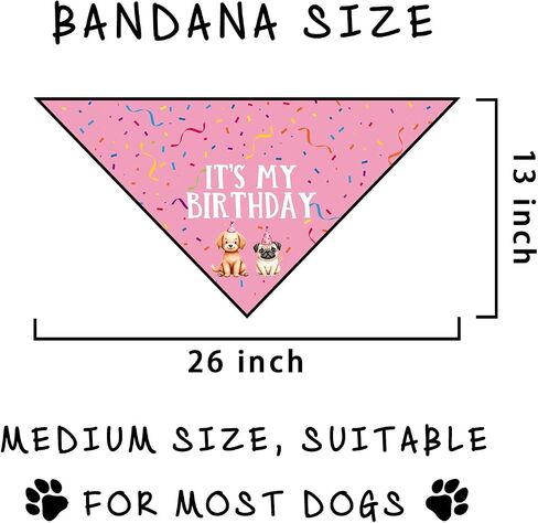 It's My Birthday Dog Bandan Party Supplies Dog Birthday Decorations Photo Prop Pet Scarf Accessories for Small Medium Large Dogs in Saudi Arabia