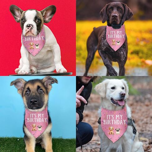 It's My Birthday Dog Bandan Party Supplies Dog Birthday Decorations Photo Prop Pet Scarf Accessories for Small Medium Large Dogs in Saudi Arabia