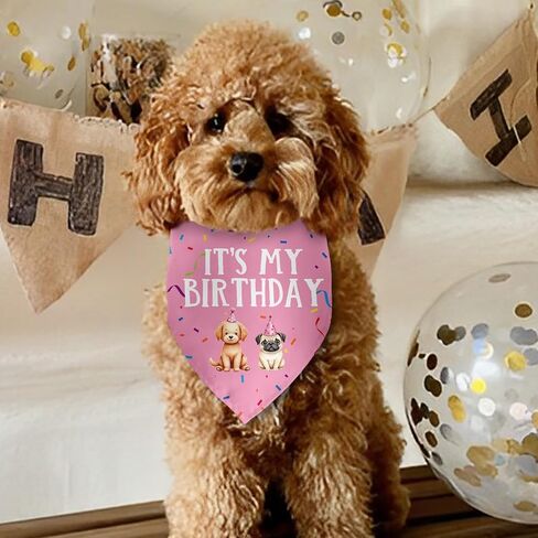 It's My Birthday Dog Bandan Party Supplies Dog Birthday Decorations Photo Prop Pet Scarf Accessories for Small Medium Large Dogs in Saudi Arabia