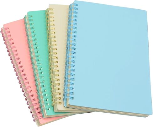 تحكم Yihuanyifa 4pcs Notebook Notebook اللوازم المدارس الجمالية A5 7mm الكلية بحكم 8.3 بوصة × 5.9 بوصة 80 ورقة -160 صفحات المجلات لطلاب العمل والملاحظات (4pcs Light Color) in Saudi Arabia