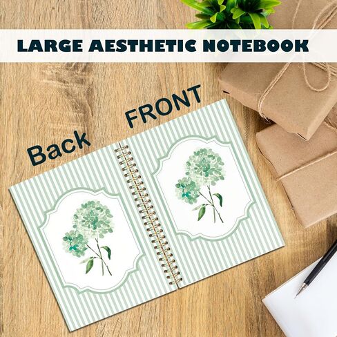مجلة Notebook Blue Hydrangea الحلزونية ، هدايا الكوبية ، خطوط زرقاء وبيضاء لطيفة مجنونة مجلة زهرية in Saudi Arabia